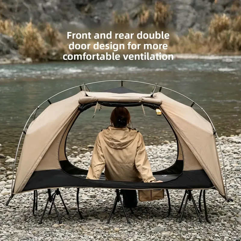 Bed Outdoor Camping - Einzelnes Feldbettzelt für den Außenbereich, Mehrzweck-Freizeit-Regenschutz-Wasserdichtes