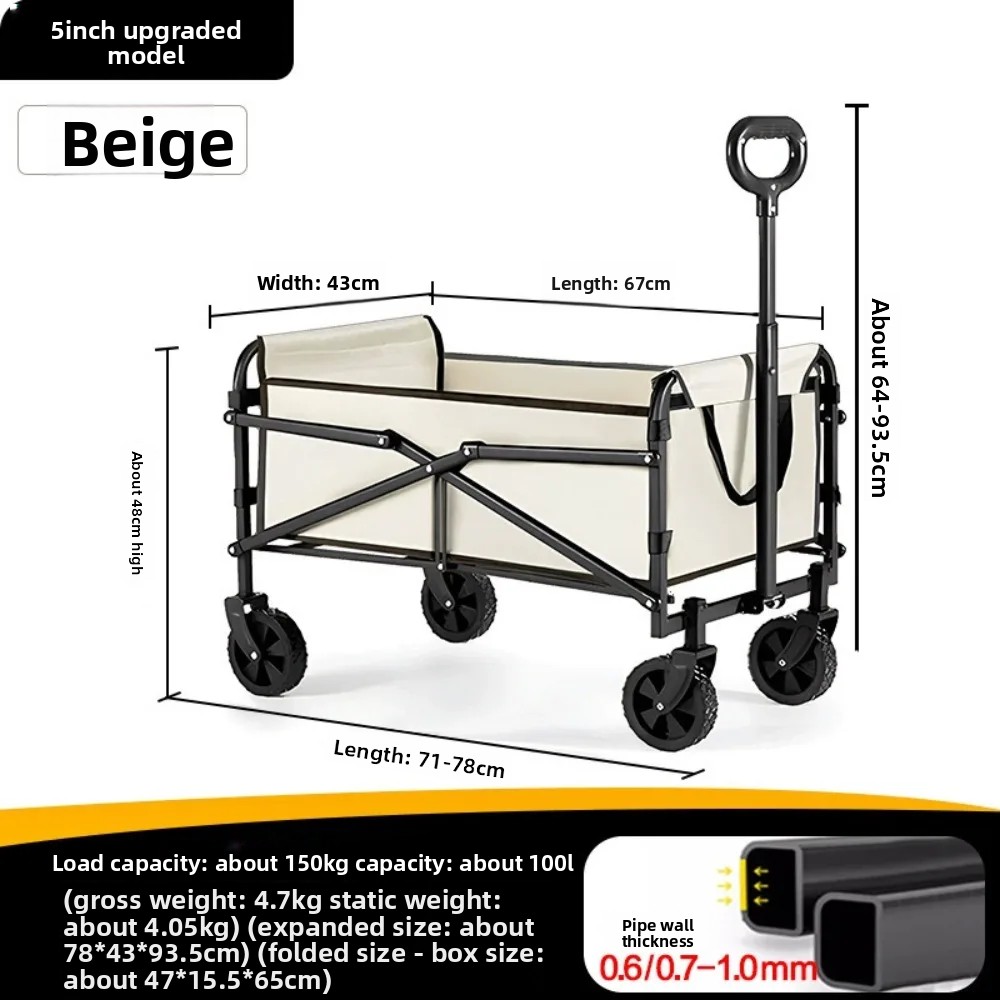 Outdoor Camping Trolley - Leichter, faltbarer Camping-Ziehwagen, kleiner Trolley für